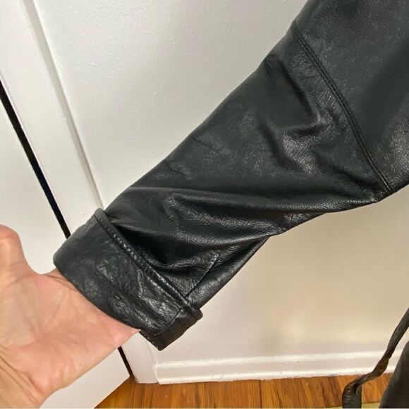 Wilsons 80s Women’s Black Mid-Length Leather Jacket Capsule Timeless Large - Picture 9 of 13